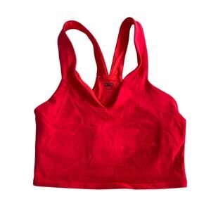 Alo Yoga Airbrush Real Bra Sports Nylon Fabric Color Coral Womens Medium
